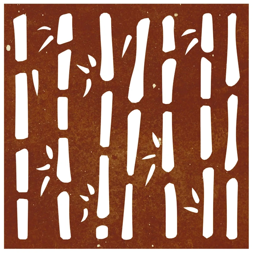 Decorazione Muro da Giardino 55x55 cm Bambù in Acciaio Corten 824482