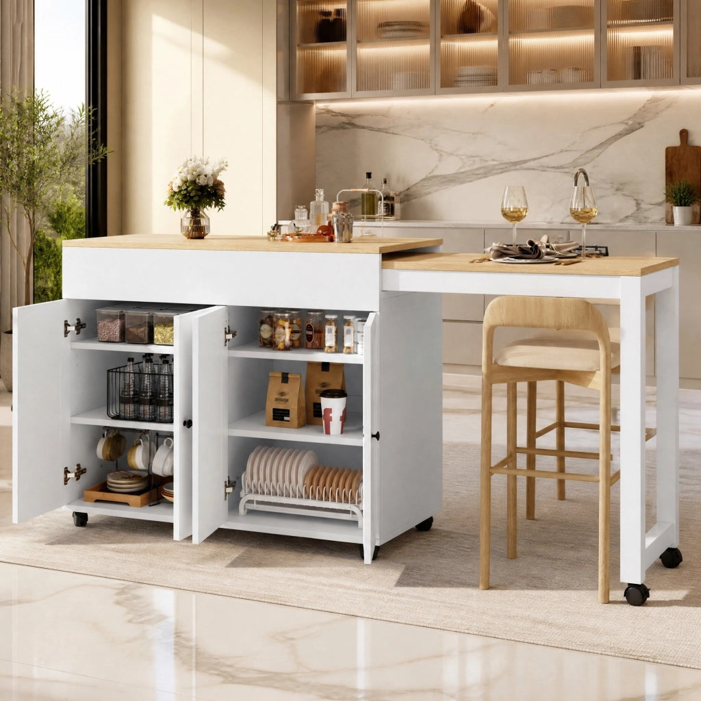 TAVOLO BAR Allungabile 117-180x50x94,6 cm Bianco MDF