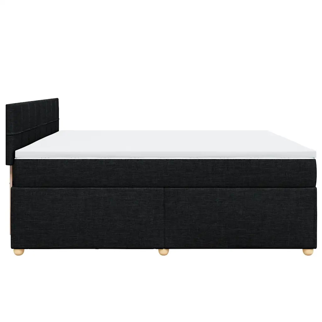 Giroletto a Molle con Materasso Nero 200x200 cm in Tessuto