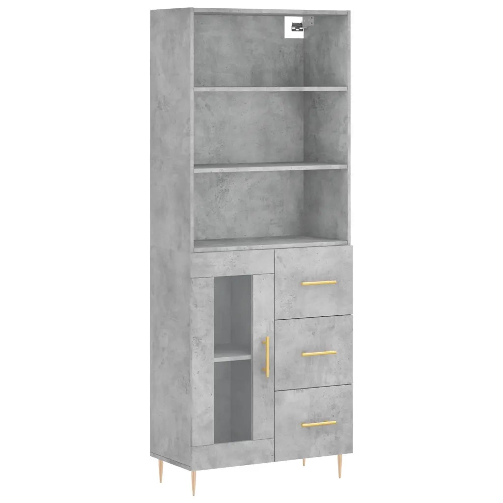 Credenza Grigio Cemento 69,5x34x180 cm in Legno Multistrato 3189497