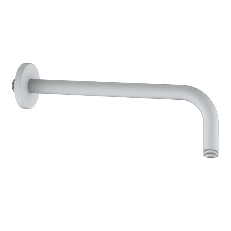 Braccio doccia tondo 30 cm bianco con attacco universale