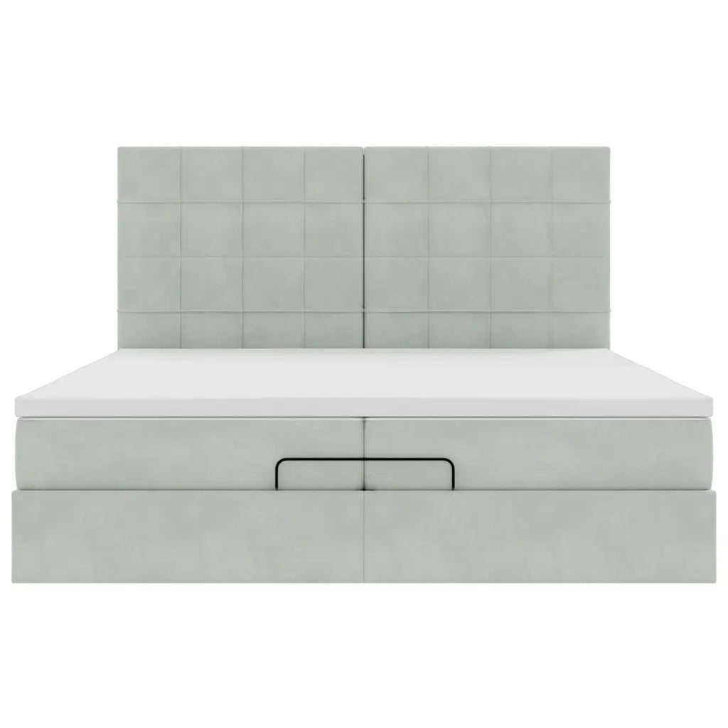 Struttura Letto Pouf con Materassi 200x200 cm Velluto