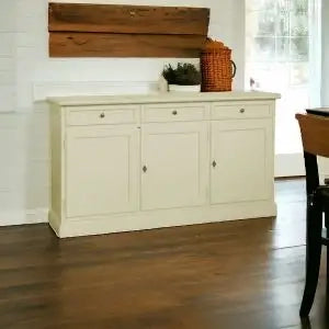 Credenza madia buffet in legno Shabby chic 3 ante mod Martini avorio