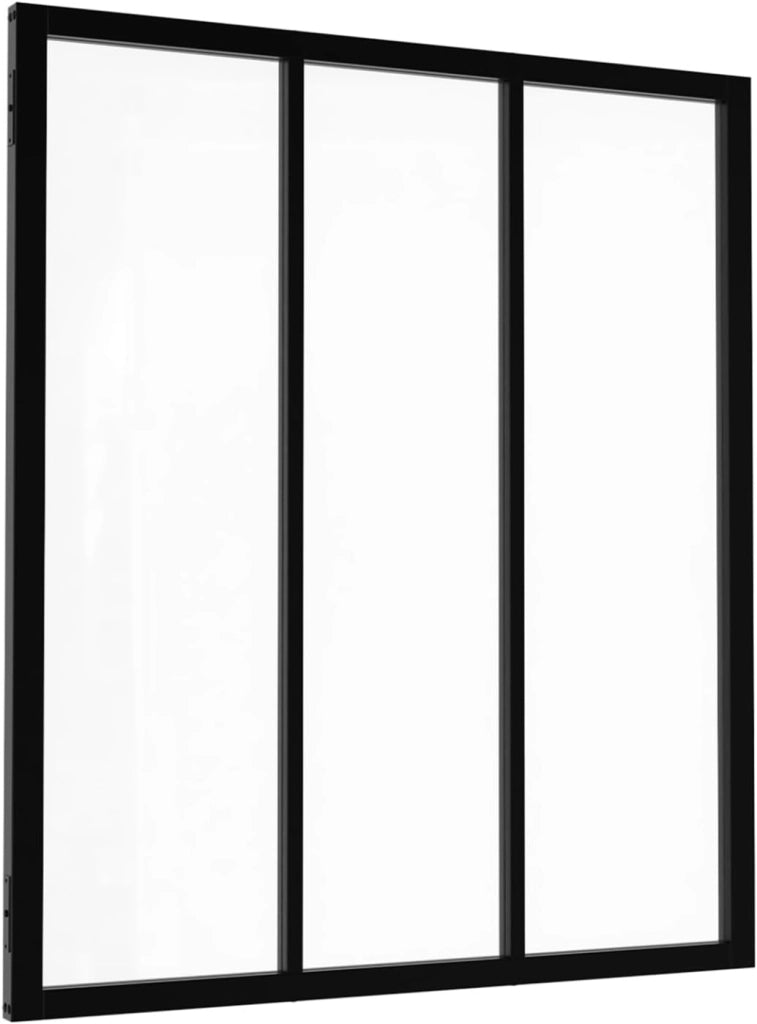IDMarket - Techo de Cristal de 3 hojas 93x108 cm en Metal Negro
