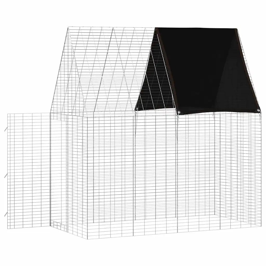 Gabbia per Conigli Argento 200 x 100 x 210 cm Acciaio zincato