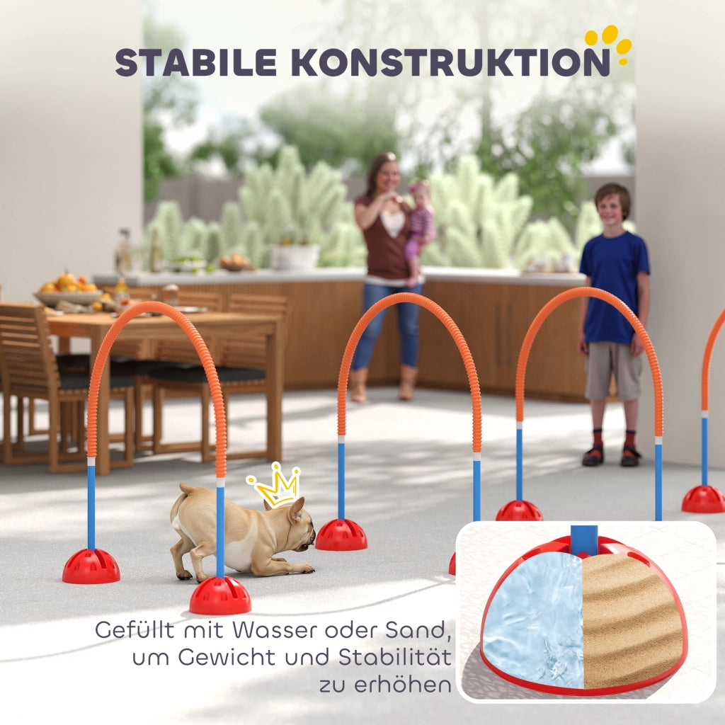 Attrezzo Agility per Cani 4 Porte ¨C Xylo ¨C Larghezza Regolabile con Borsa Trasporto Blu