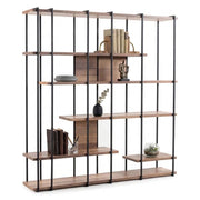Biblioteca Calogero, Libreria 5 Ripiani, 170x35x180h cm Marrone Noce