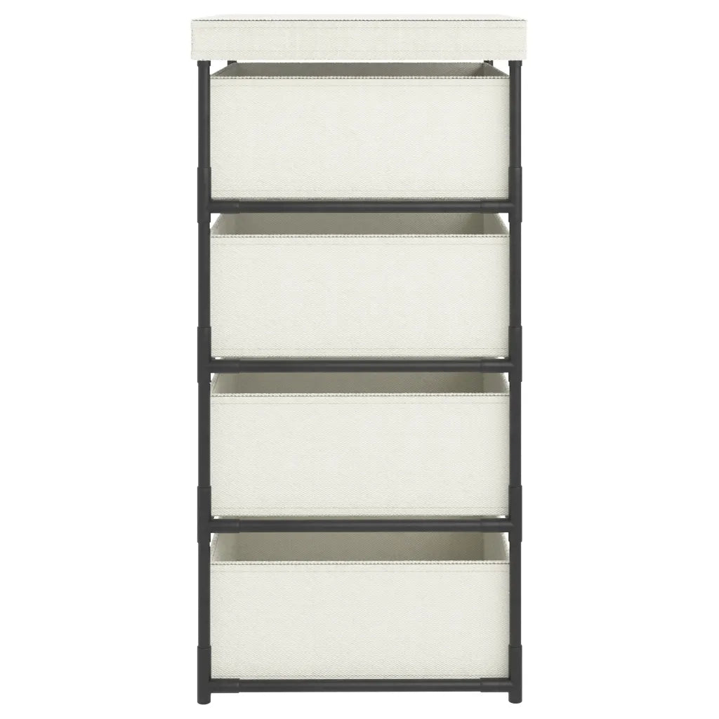 Armadietto con 4 Cestini in Tessuto in Acciaio Crema cod mxl 49423