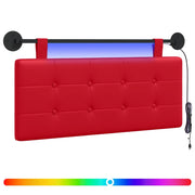 Testiera | Testata sospesa Con luce LED Rosso Similpelle
