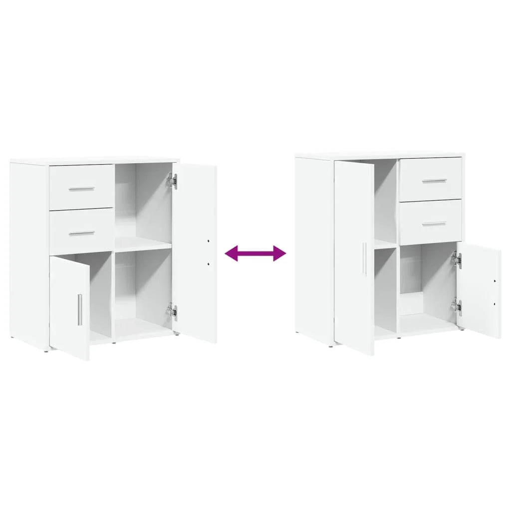 Buffet credenza cassettiera armadio mobile contenitore organizer per cucina soggiorno salotti set da 2 60 x 31 x 70 cm legno ingegnerizzato bianco 02_0036676