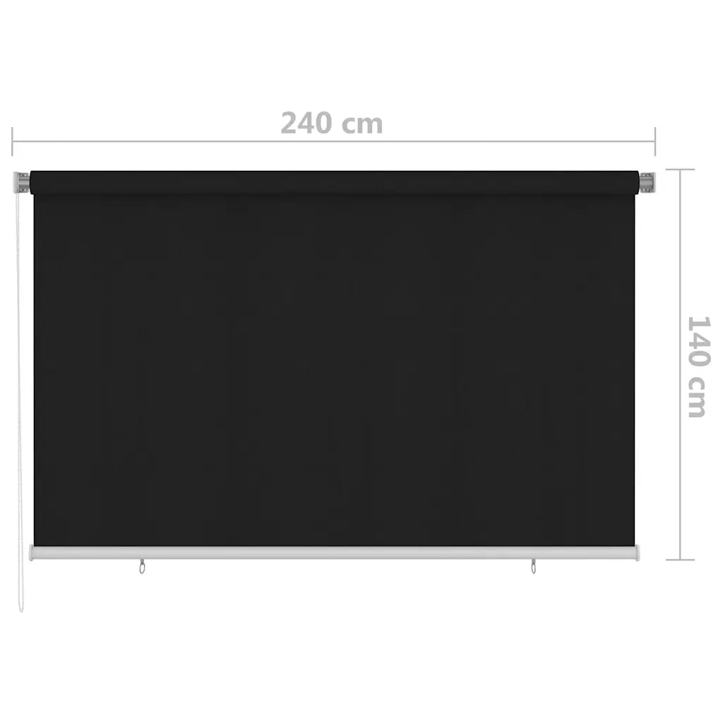 Tenda a rullo | Tenda avvolgibile per Esterni 240x140 cm Nera