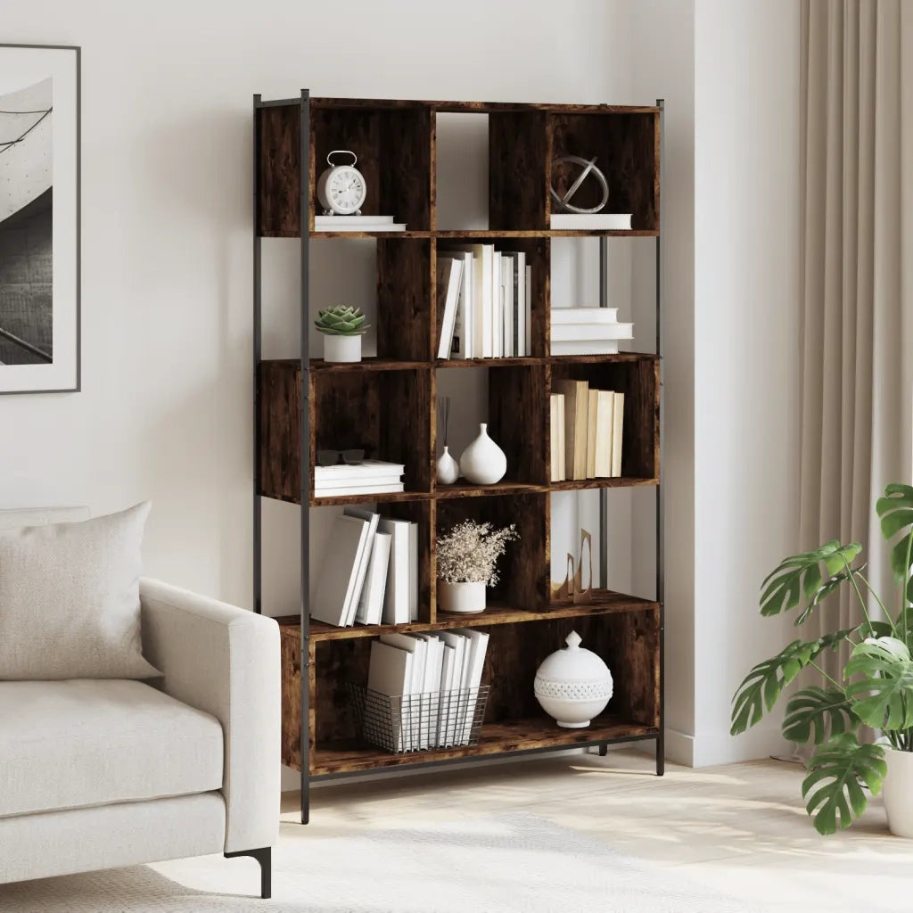 Libreria Rovere Fumo 102x28x172 cm in Legno Multistrato 3213659