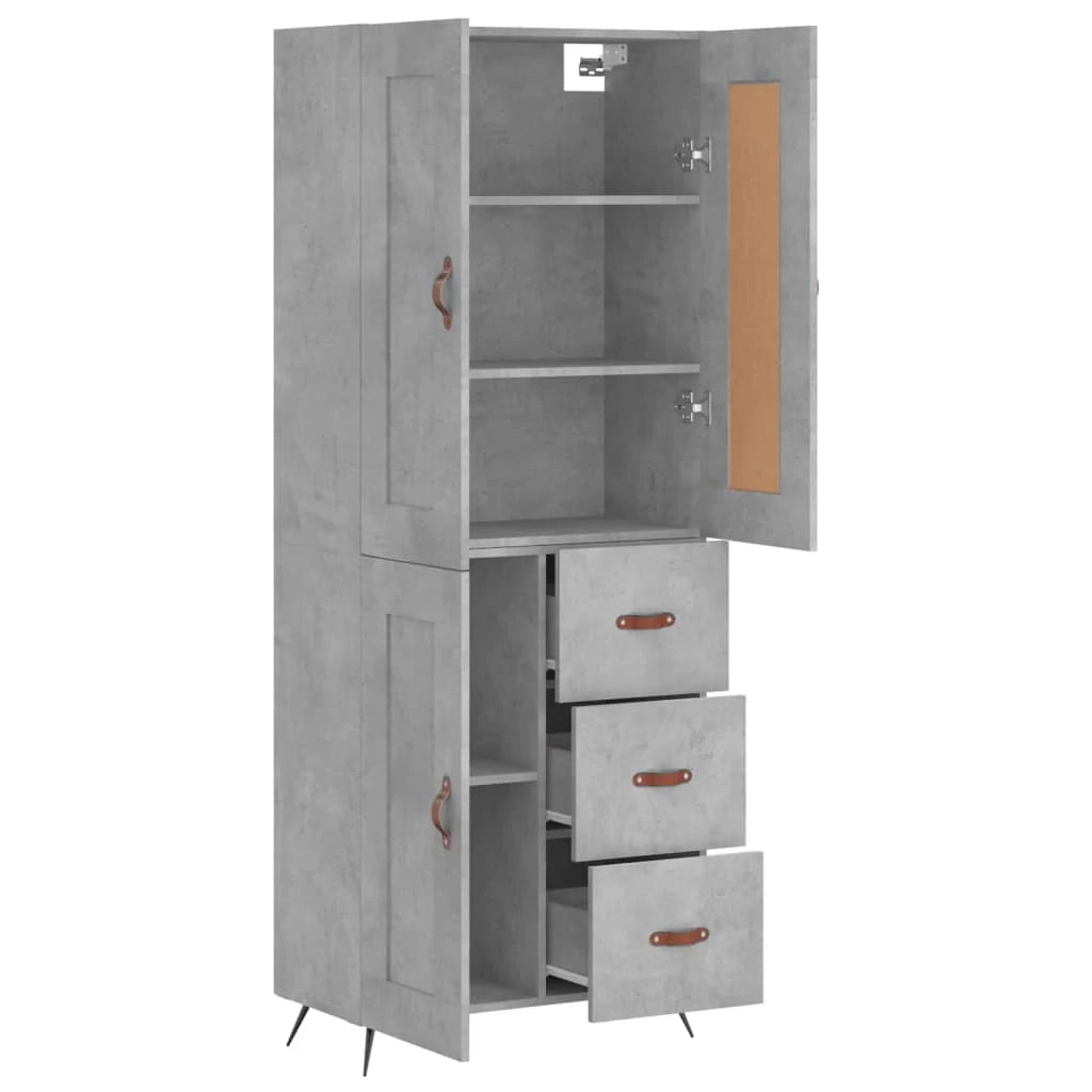 Buffet credenza cassettiera mobiletto mobile contenitore organizer cucina soggiorno salotto alto 69,5 x 34 x 180 cm legno ingegnerizzato grigio 02_0034541