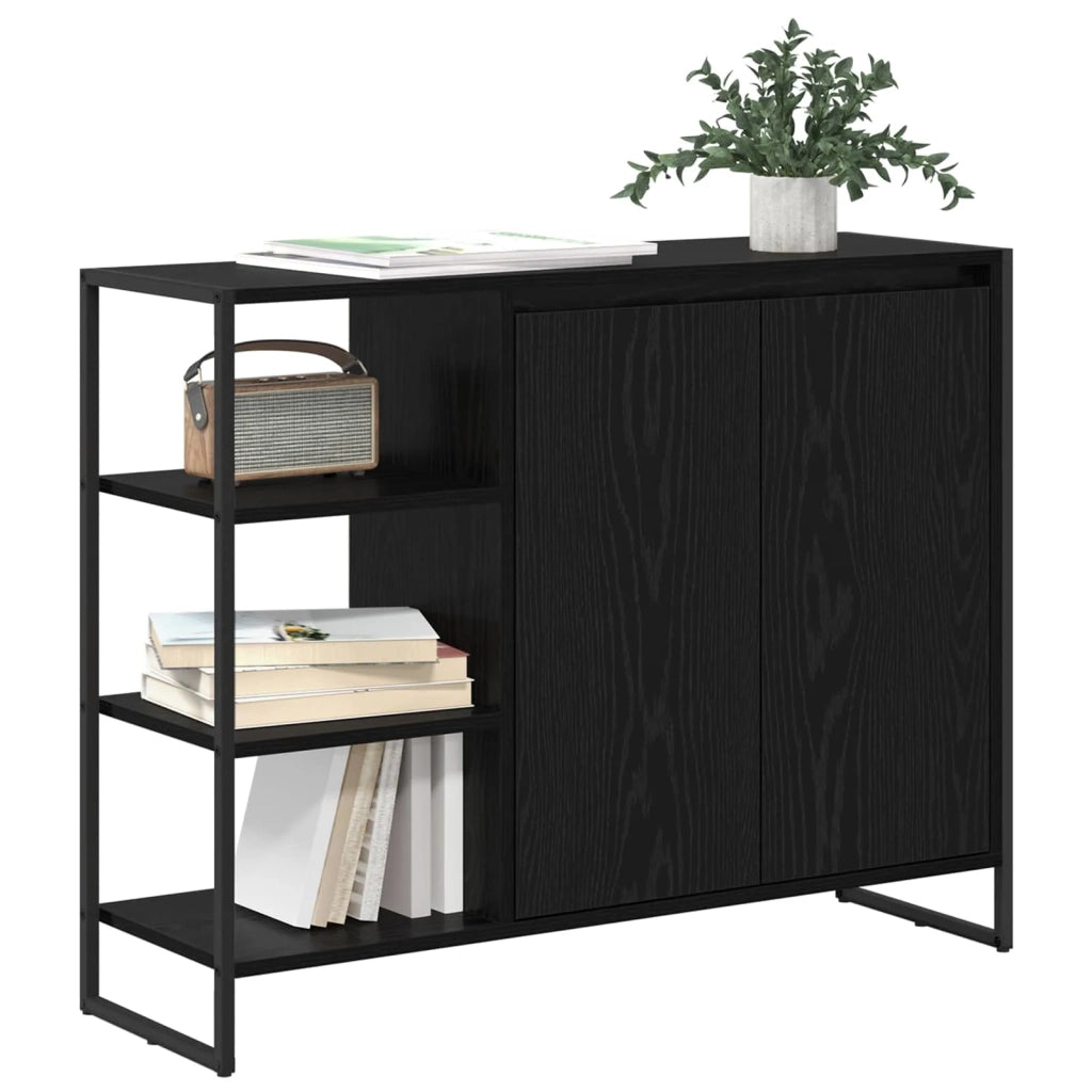 Mobile laterale Rovere Nero 96.5 x 30 x 75 cm Legno multistrato 886612