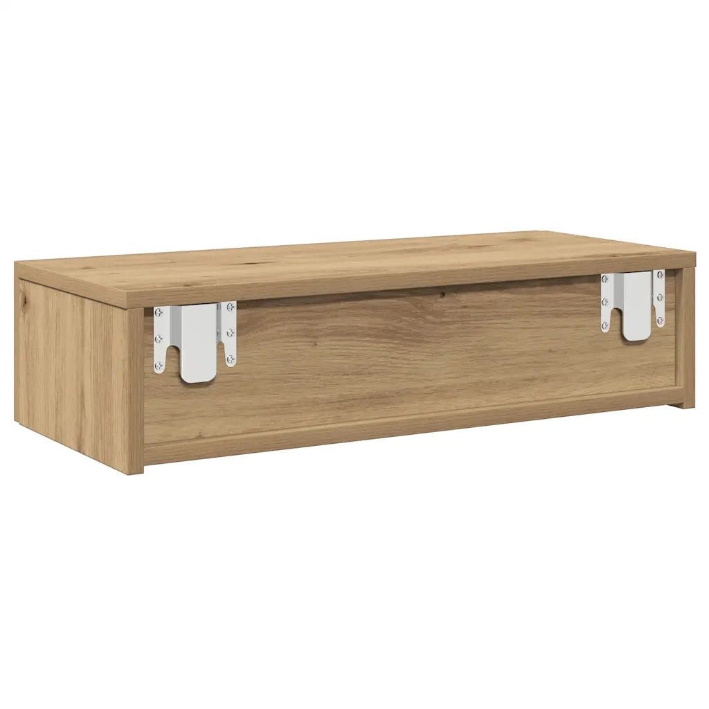Scaffale a Parete con Cassetti Rovere 60x26,5x15 cm Truciolato 859976
