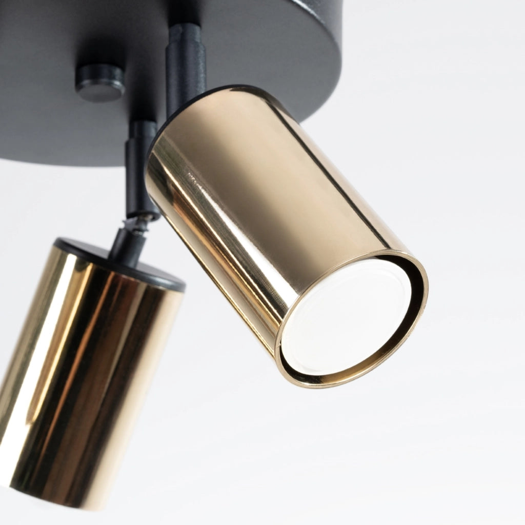Lampada a tubo LED Winx Bittersweet Shimmer a 3 luci GU10, nero, oro e acciaio