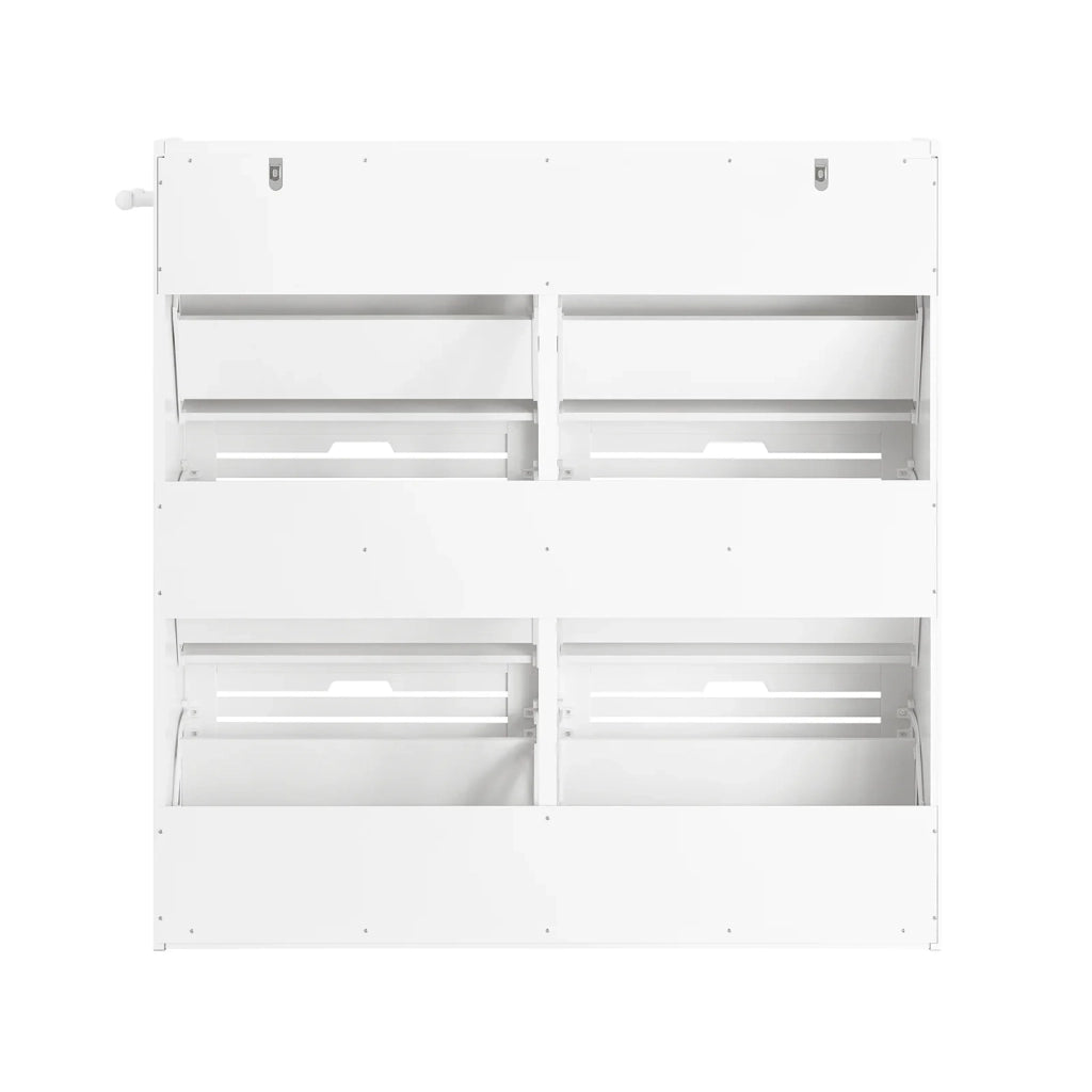 Scarpiera Con 6 Ribalte Scarpiera Con 12 Ripiani Portascarpe Salvaspazio Regolabili Bianco, FSR145-W SoBuy