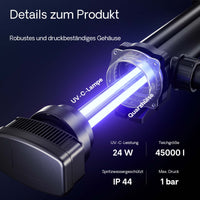 CUV-324 Chiarificatore acqua per laghetti Filtro luminoso 24W