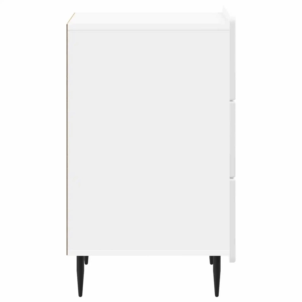 Comodino | Armadio da Notte | Mobiletto da notte con cassetto Bianco Lucido 43x 41 x 68 cm