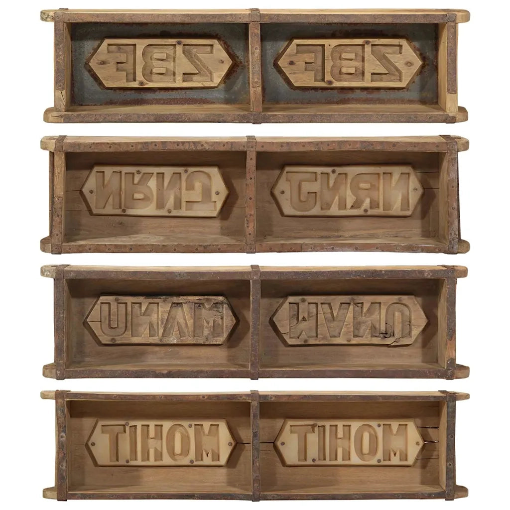 Vassoio Marrone 57 x 15 x 9 cm Legno Recuperato Massello 4019610
