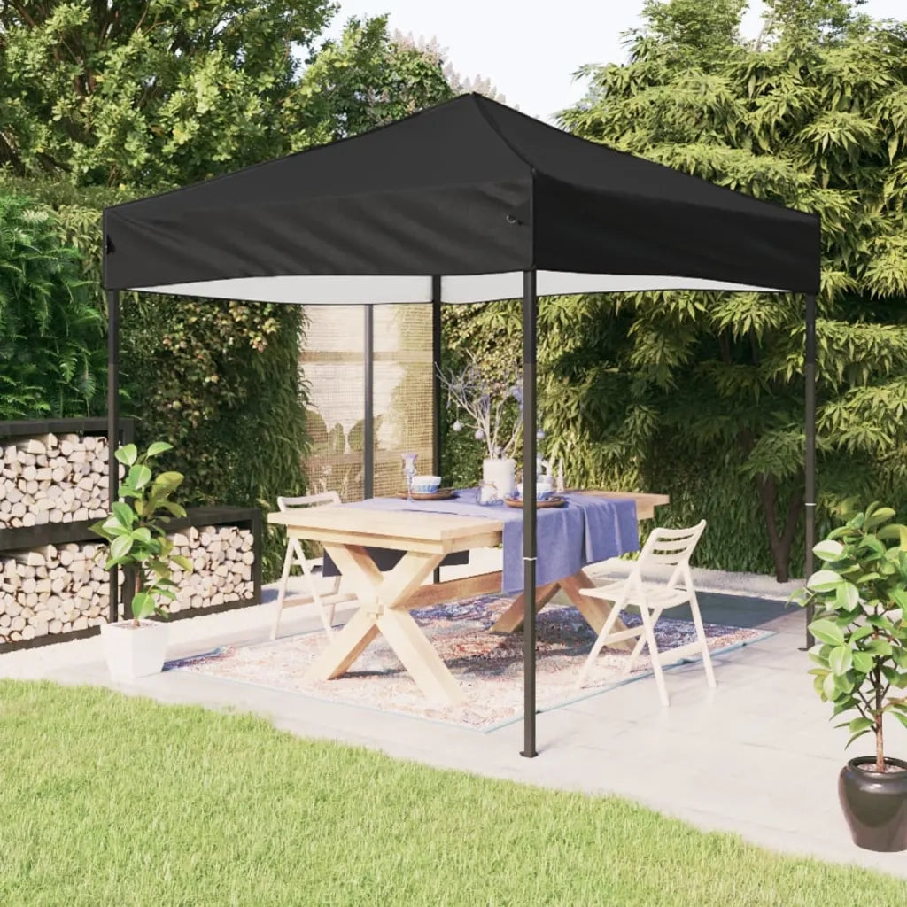 Tenda per Feste Pieghevole-Tenda Gazebo Nera 2x2 m