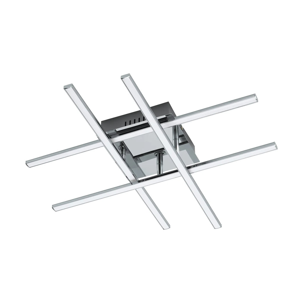 Plafoniera Moderna Lasana 1 Acciaio Cromo 4 Luci Led Integrato 5,3W