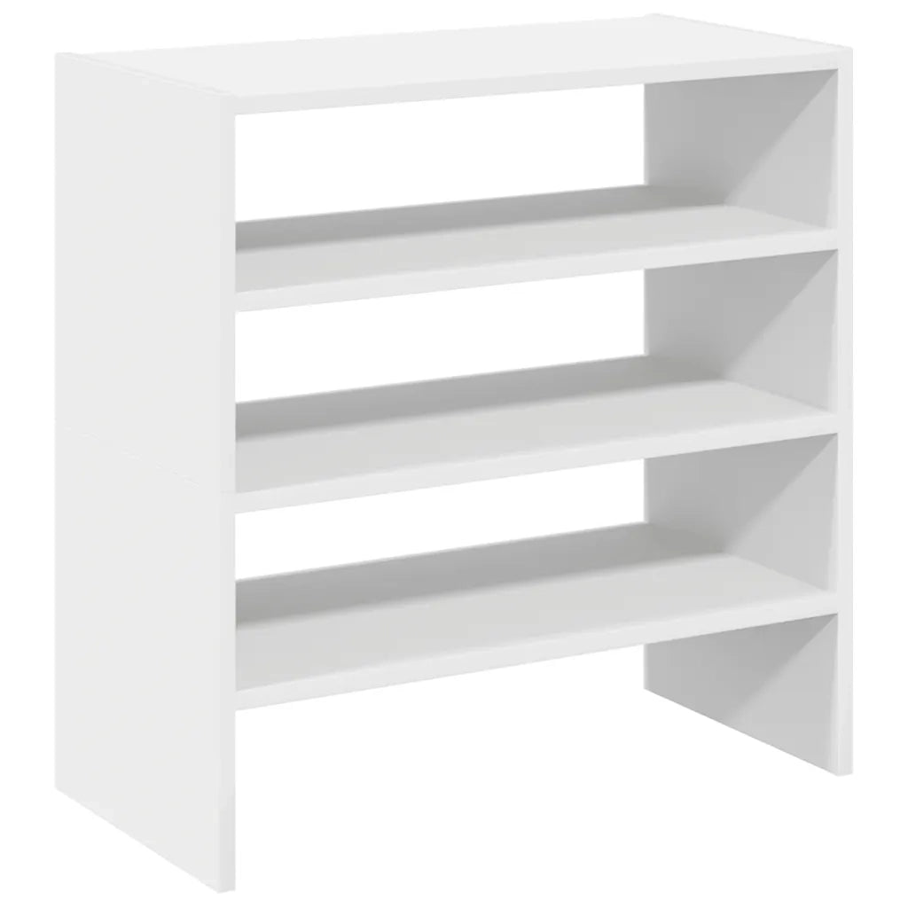 Scarpiere 2 pz Impilabili-Set di 2 Scaffale per scarpe Bianche 60x30x30,5 cm
