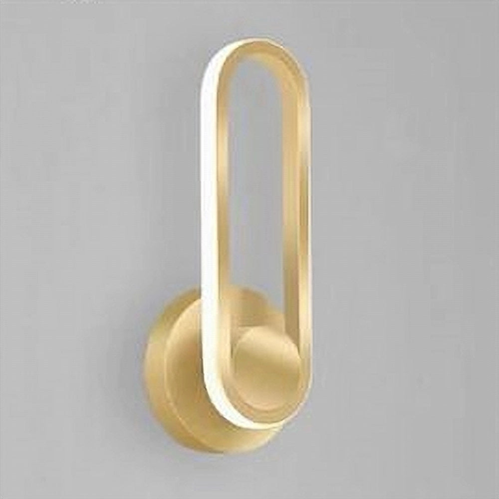 Trade Shop - Applique Da Parete Led 13 Watt Ovale Verticale Orientabile Oro Luce Fredda 50353 -