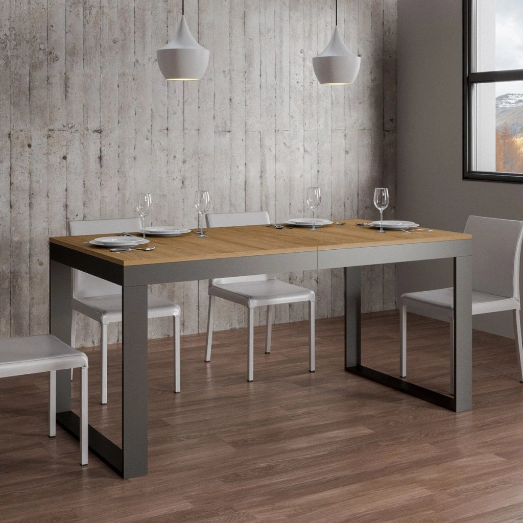Tavolo allungabile 90x180/284 cm Tekno Evolution Quercia Natura telaio Antracite