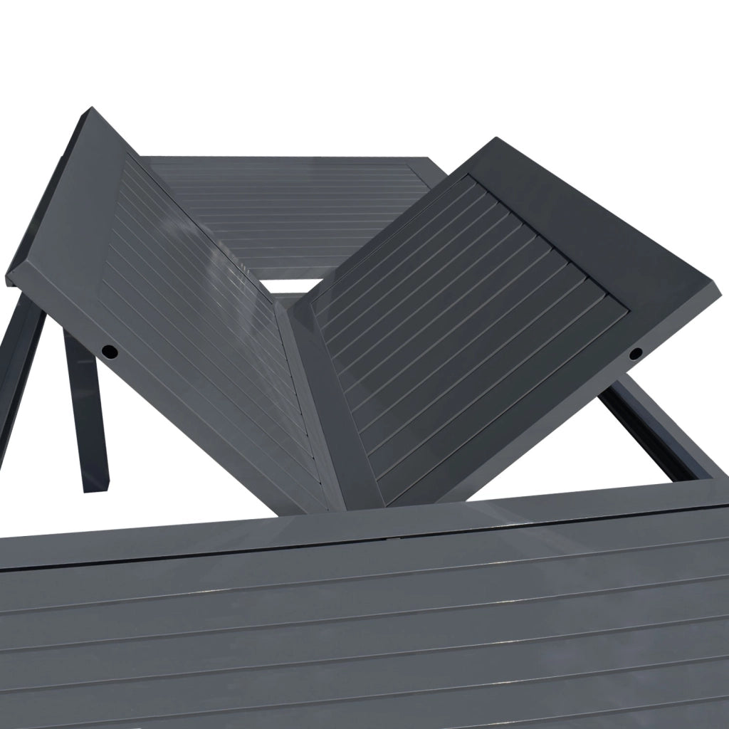 Set di mobili da giardino estensibili in textilene grigio CAPRI 8 posti - alluminio antracite