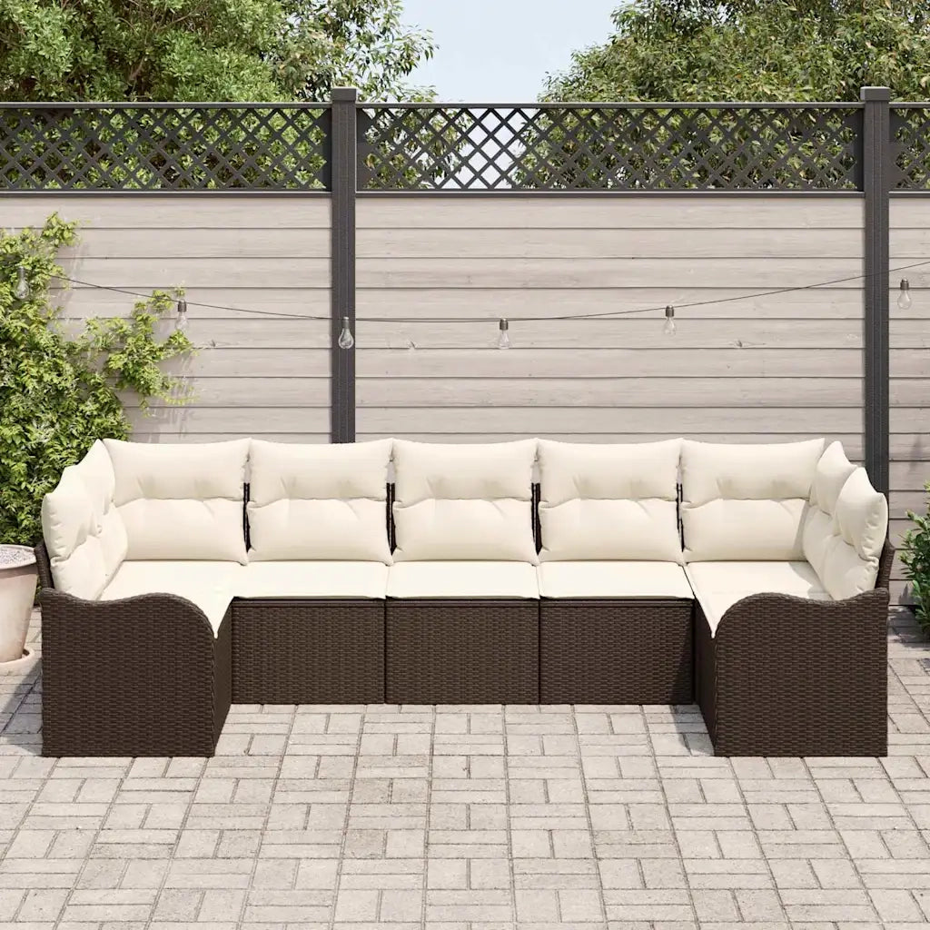 Set Divano da Giardino Marrone polyrattan 3345848