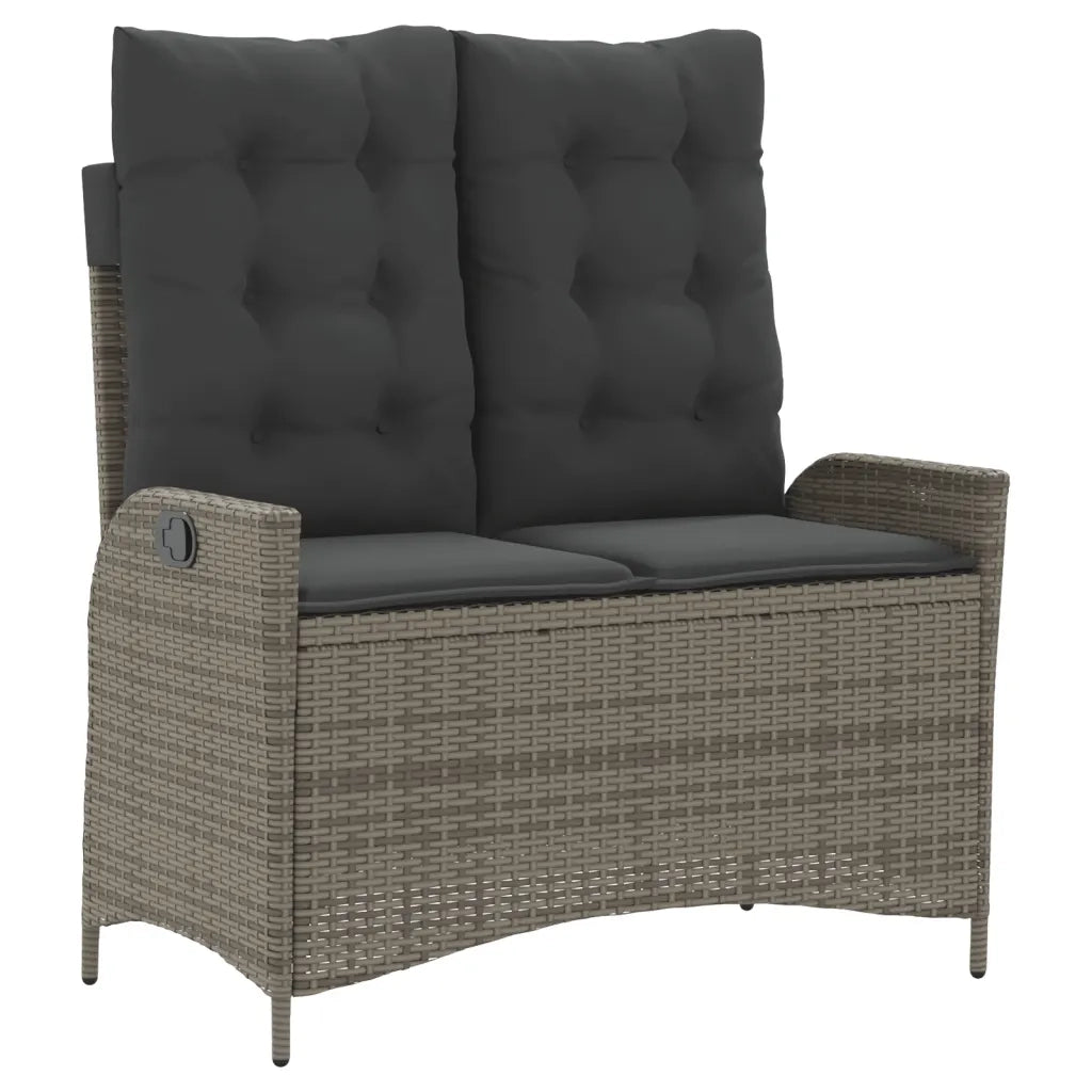 Set da Pranzo da Giardino 2 pz con Cuscini in Polyrattan Grigio 3277463