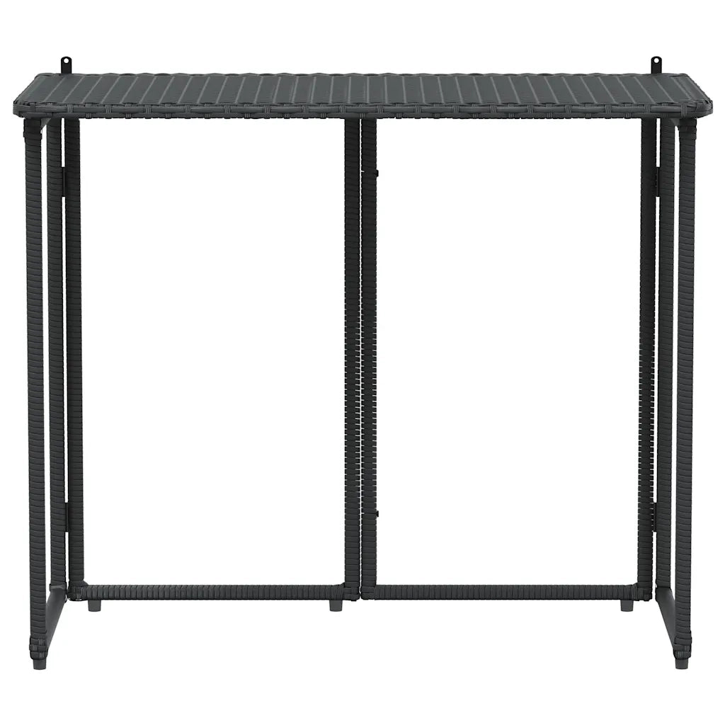 Tavolo da Giardino Pieghevole Nero 90x51x75 cm in Polyrattan 4108254
