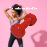 Trade Shop - Manubrio Singolo 4 Kg In Vinile Allenamento Esercizi Casa Palestra Workout Fit -