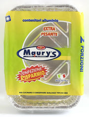 MAURY'S CONTENITORE IN ALLUMINIO 2 PORZIONI 8 PZ