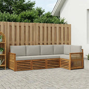 Set divano sezionale con cuscino 4 pcs Naturale e Grigio Chiaro