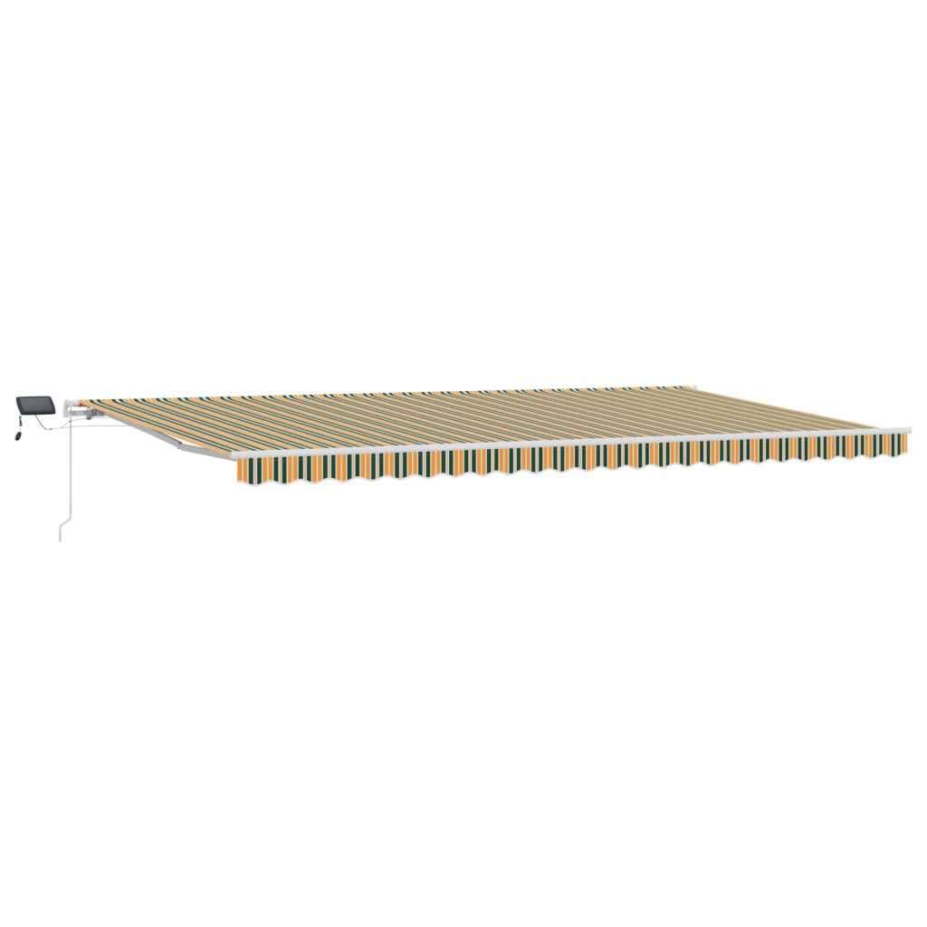 Tenda Retrattile Manuale con LED Verde e Gialla 600x350 cm