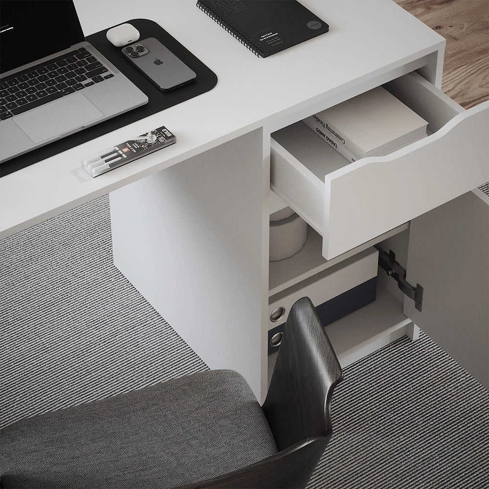 Vicco Scrivania Bianco 120 x 55 cm con cassetto