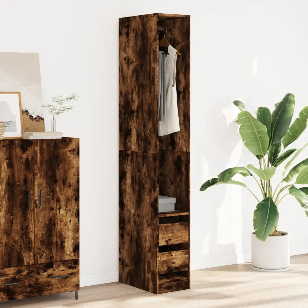 Armadio Rovere Fumo 30x50x200 cm in Legno Multistrato CFW9217761