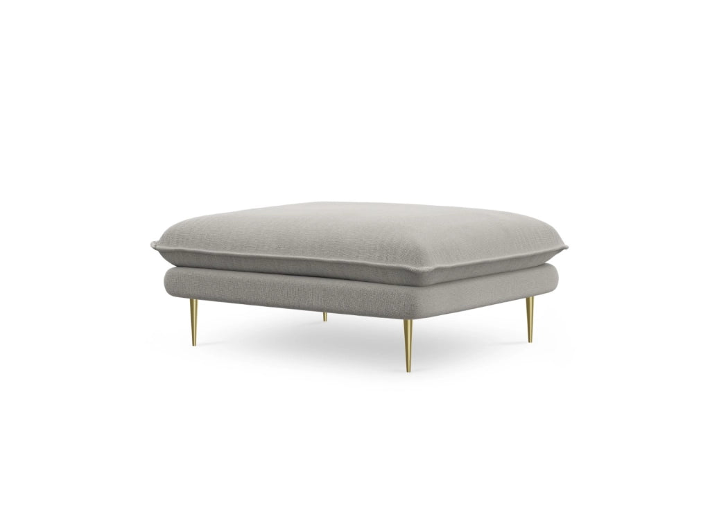 Cosmopolitan Design - Pouf "Vienna" in tessuto strutturato grigio chiaro 