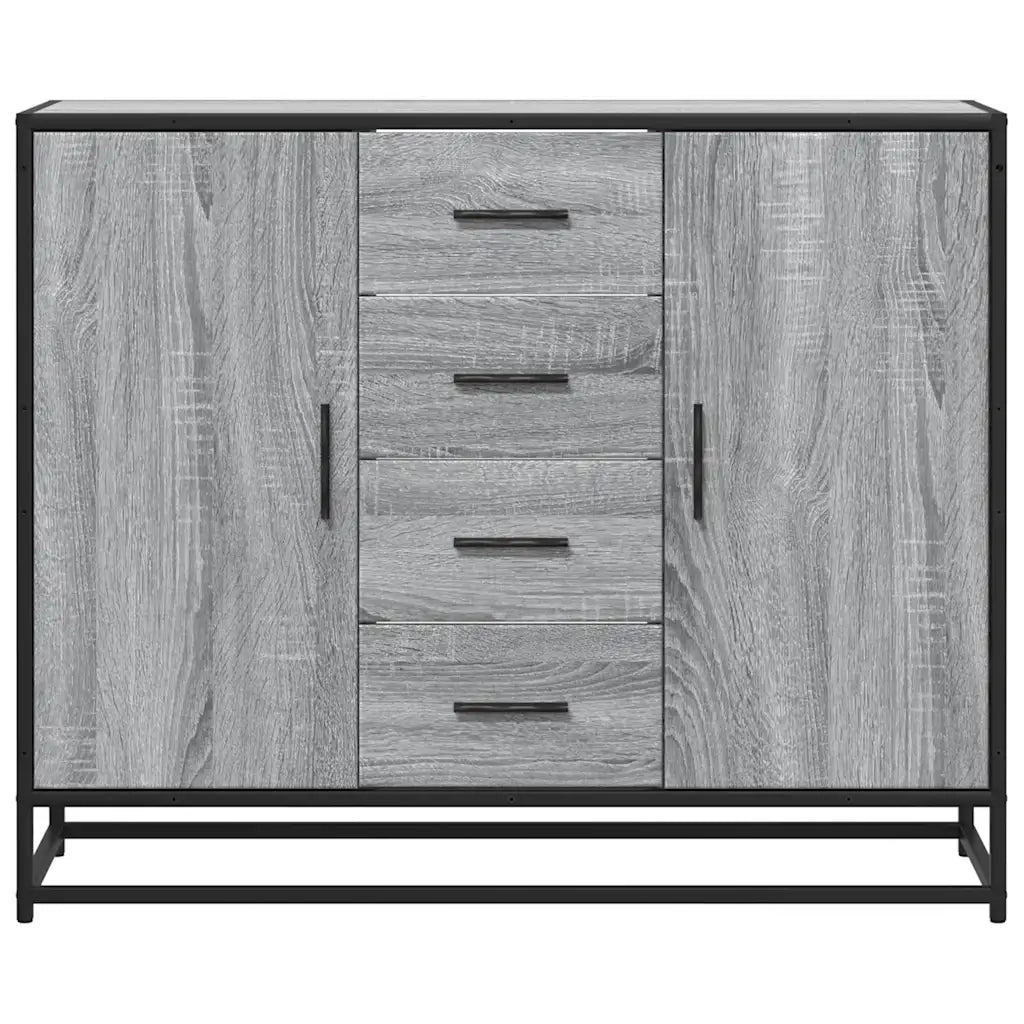 Credenza Grigio Sonoma 92x35x76 cm in Legno Multistrato