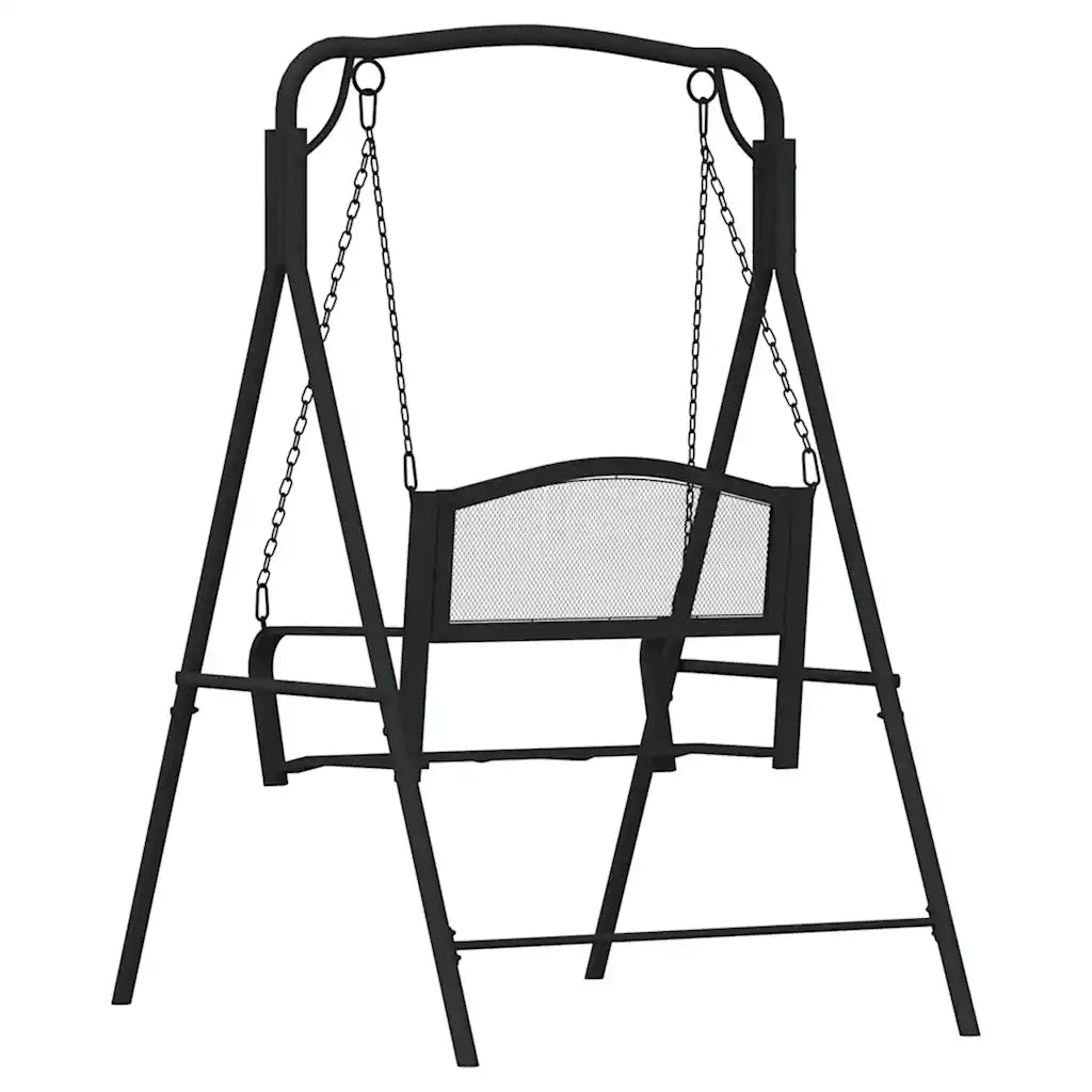 Panca da Giardino | Dondolo 124 cm in Acciaio Nero