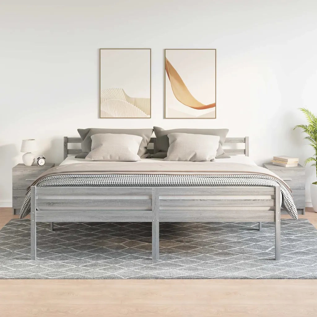 vidaXL Comodini 2 pz con 2 Cassetti Grigio Sonoma 40x36x50 cm
