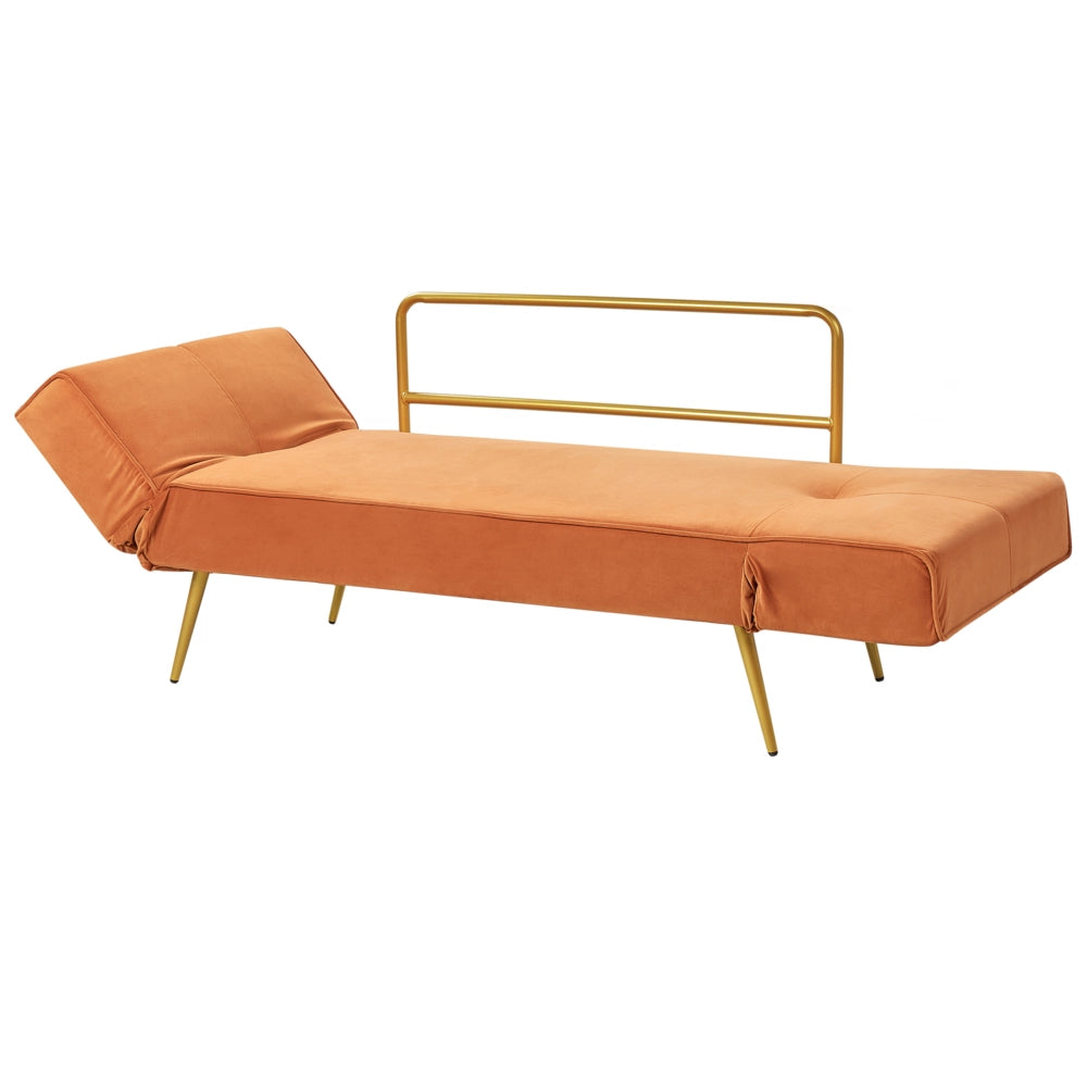 Divano letto in velluto Arancione Braccioli regolabili Soggiorno Letto Minimalista