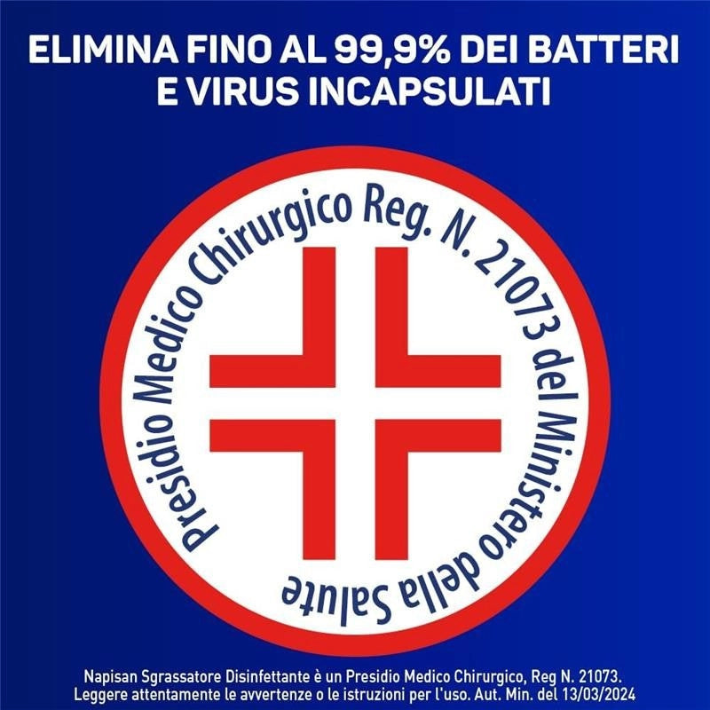 NAPISAN 12 SPRAY 740 ML L'UNO SGRASSATORE DISINFETTANTE SUPERFICI AL LIMONE ANTI BATTERI E VIRUS AZIONE RAPIDA