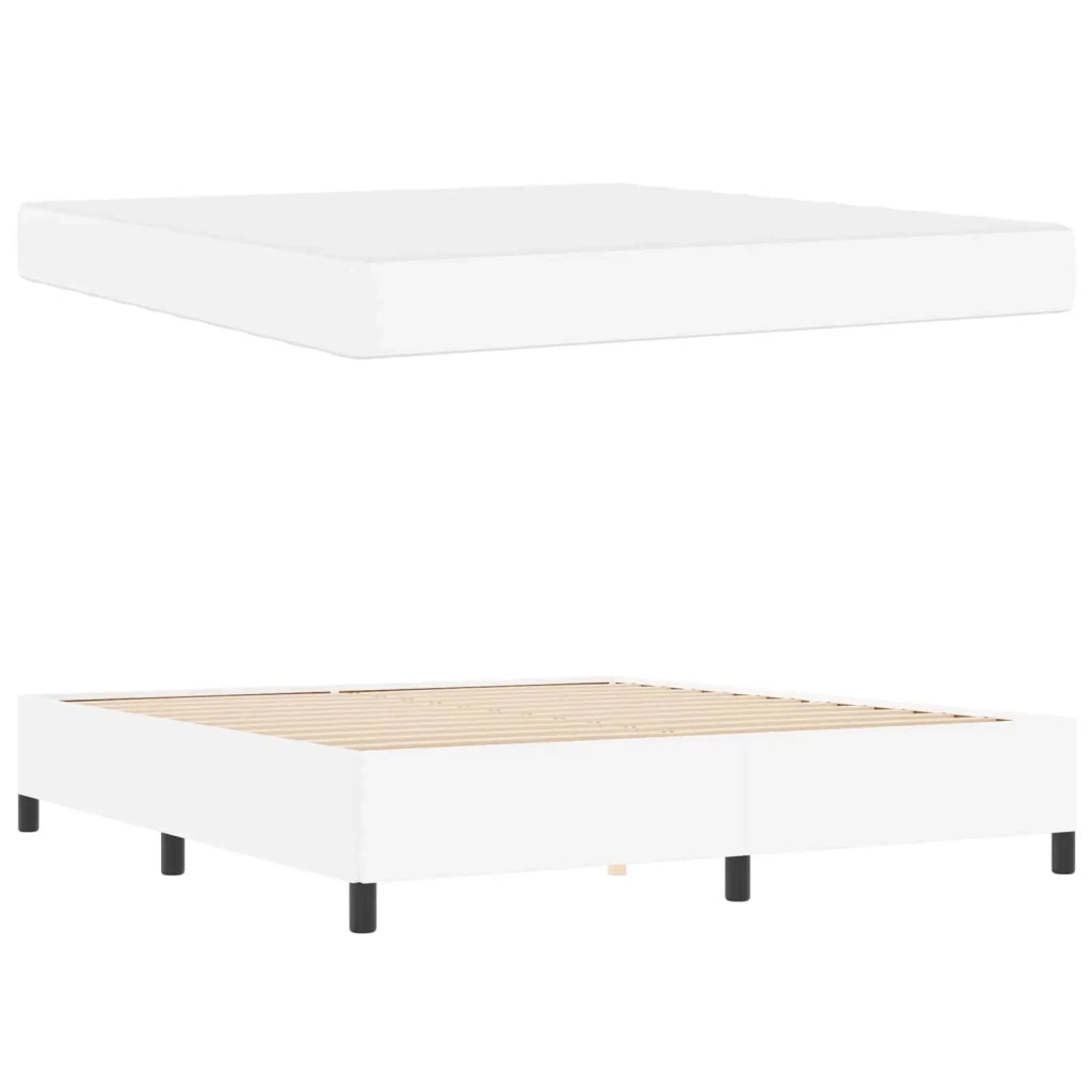 Struttura del letto con materasso Bianco 180 x 200 cm Tessuto 3399015