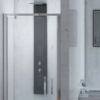 Porta doccia nicchia 70 cm a battente con vetro in cristallo trasparente Ted