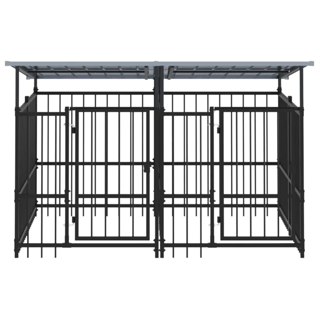 Gabbia per Cani da Esterno con Tetto in Acciaio 3,75 mÂ² cod mxl 44261