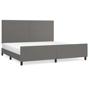 Letto matrimoniale | Letto per adulti | Giroletto con Testiera Grigio 200x200 cm in Similpelle