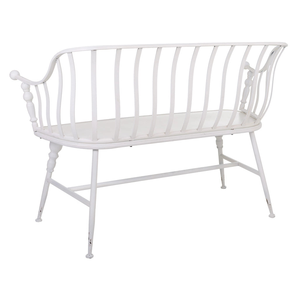 Sgabello in metallo bianco 128x53x86h